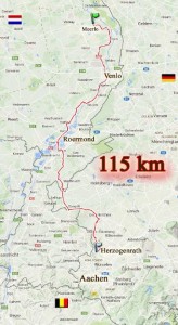 Route van Hertzogenrath naar Meerlo